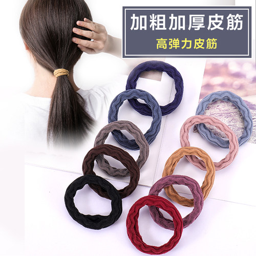 高弹力皮筋女扎头发圈粗扎马尾无接缝头绳女简约韩国耐用发绳皮套