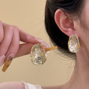 庄园意蕴~超仙法式复古滴釉花朵夸张耳环高级感小众度假风耳钉女