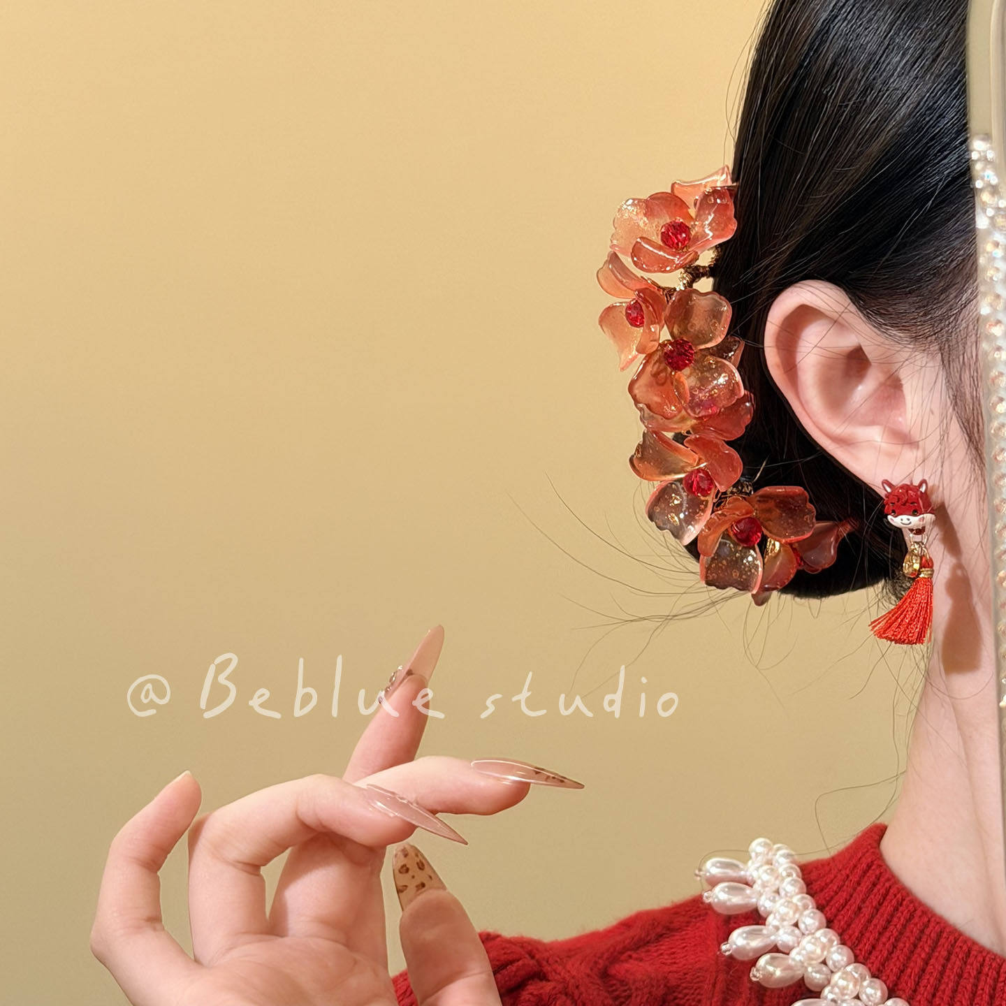 花露伊人~新中式粉色樱花花朵发簪女发梳复古汉服发饰马面裙配饰,饰品/流行首饰/时尚饰品新,发饰,淘宝优惠券,粉丝福利购,淘宝优惠卷