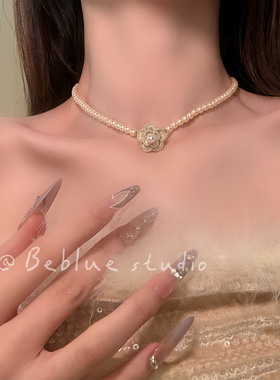 佳人如梦～法式小香风珍珠山茶花项链精致高级感锁骨恋轻奢配饰女