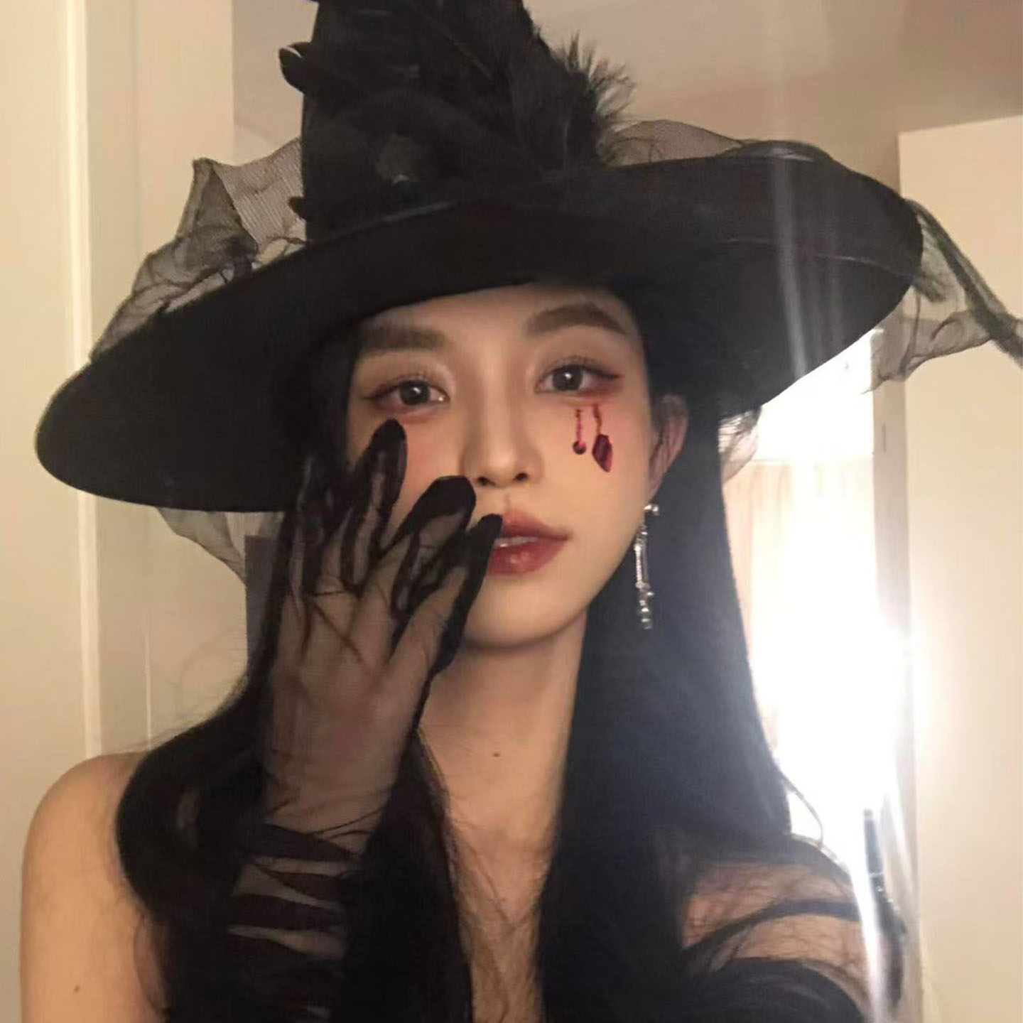 魔典法术~万圣节暗黑哥特网纱女巫帽魔法帽cos装扮道具头饰发饰女