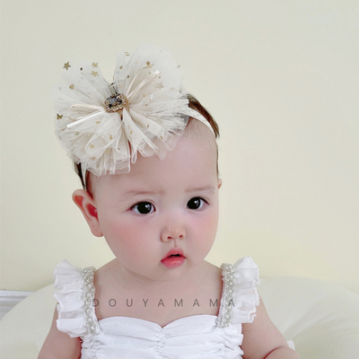 婴幼儿公主女宝宝闪闪蕾丝发带
