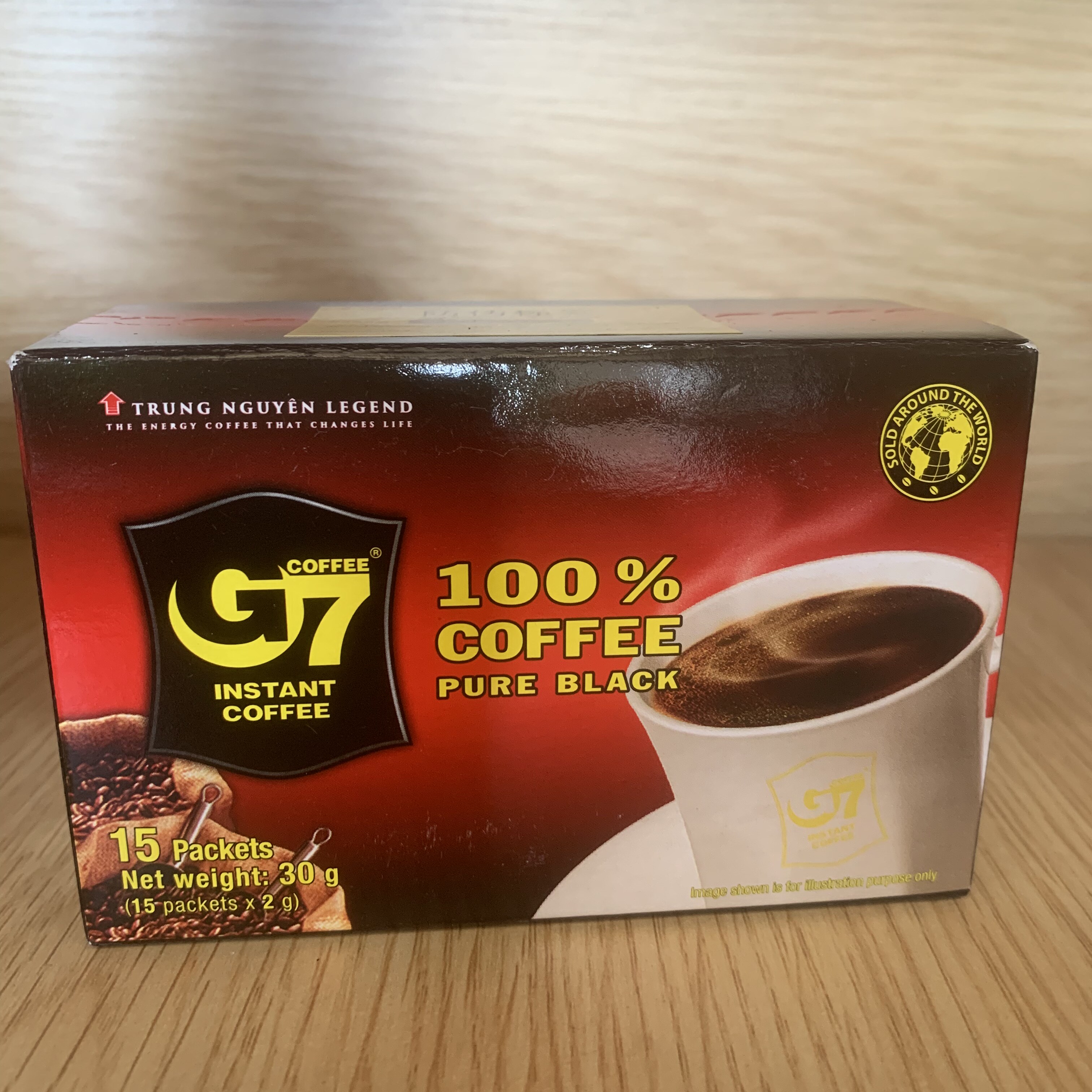 临期G7黑咖啡越南进口美式萃取速溶咖啡粉超市正品30g*2盒