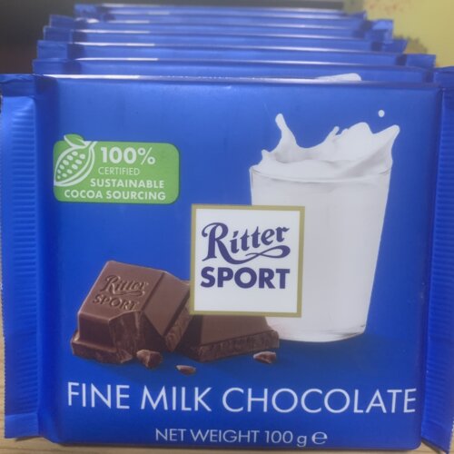 临期德国进口RitterSport浓郁牛奶巧克力100g*2巧克力糖果