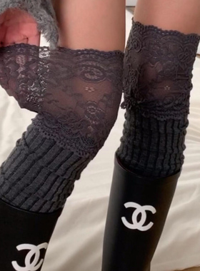 被问爆了的蕾丝过膝袜来了！灰色巨巨显高级！显白显腿长显腿细！