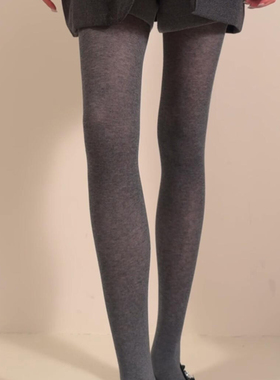 初秋穿非常合适！miu里miu气高透连裤袜~配灰色毛衣开衫~质感拉满