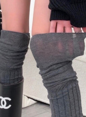 黑灰超高级！过膝袜搭靴子真的巨巨巨好看！慵懒随性~巨出片的！