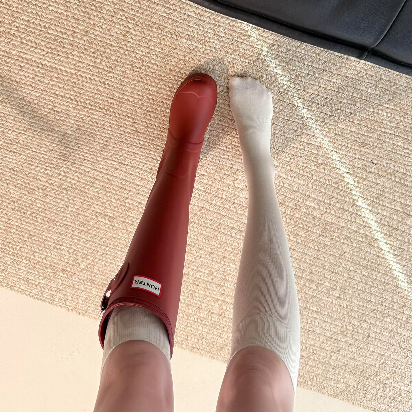 超显腿细啊！！hunter就要配小腿袜露边边！敲柔棉软橡筋小腿袜！
