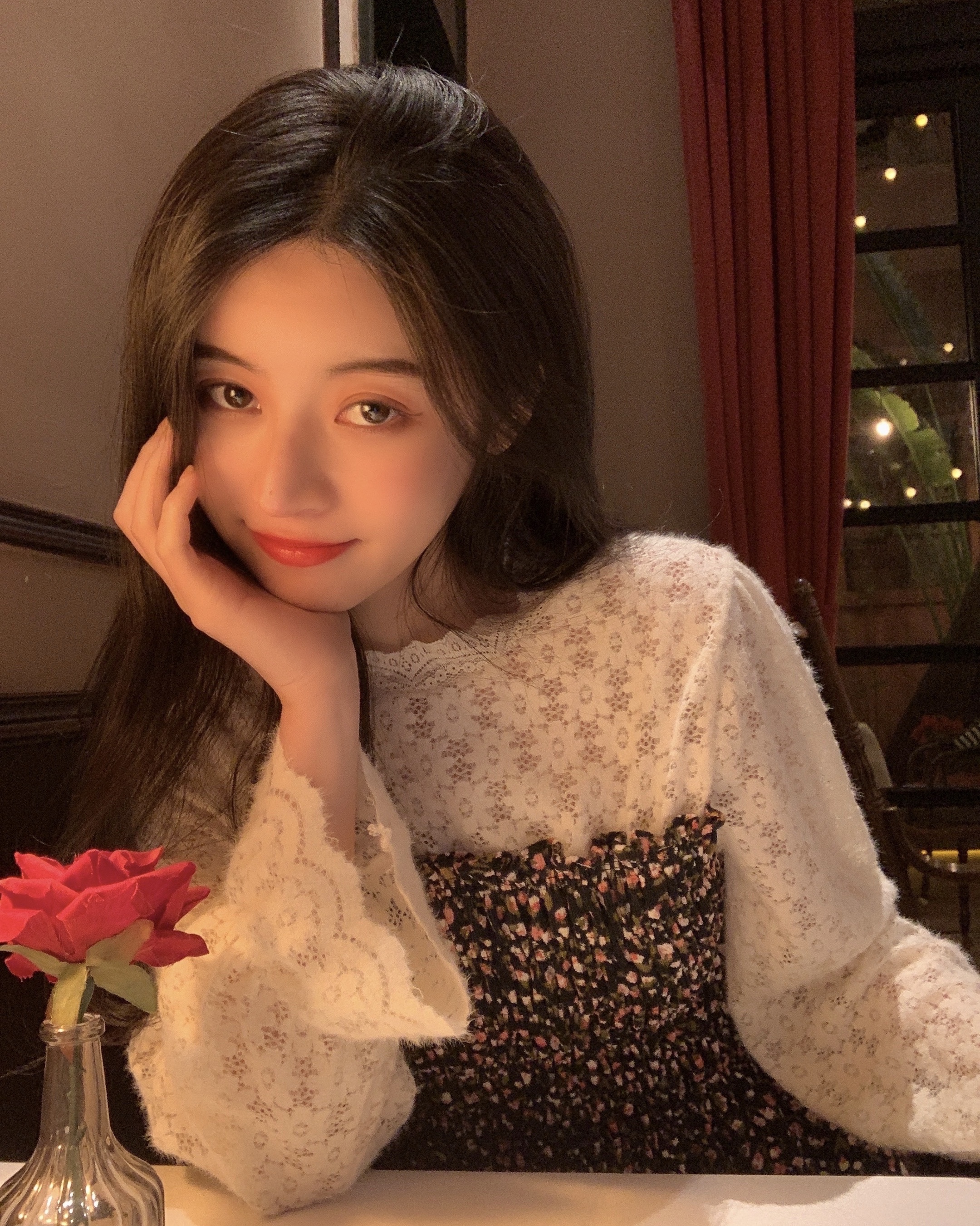 Real price real price autumn and winter lace flower stitching long sleeve with undershirt and foreign style mesh shirt