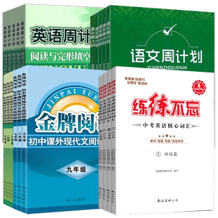 周计划英语金牌阅读现代文言文七年级八九中考英语词汇练练不忘单词背初中语文名著阅读理解答题技巧专项训练读写作文素材精学活用