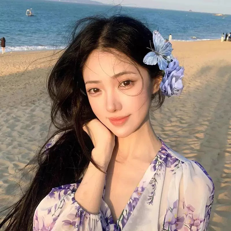 云南夏季出游度假氛围感粉色牡丹花发夹女侧边夹发饰仿真花鸭嘴夹
