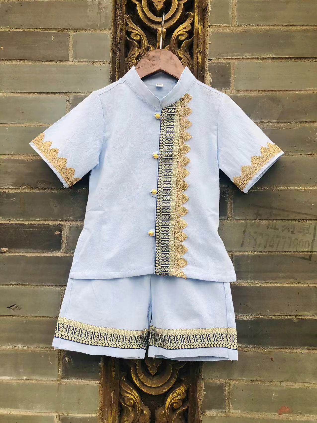 男童少数民族云南服饰西双版纳傣族服装泼水节儿童舞蹈演出服套装