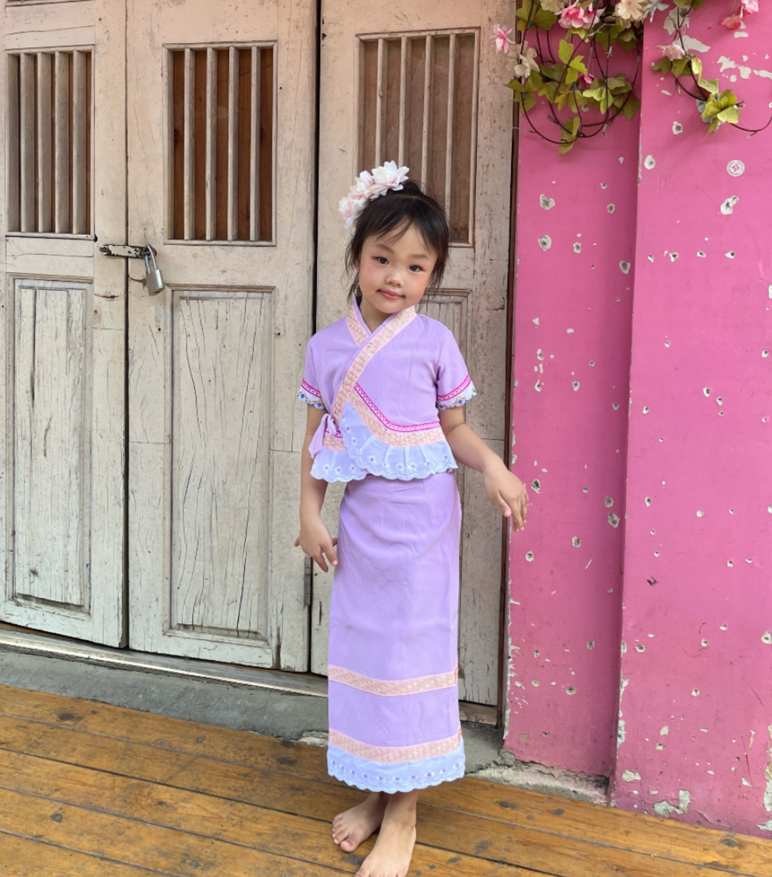 西双版纳傣族服装云南泼水节少数民族服饰幼儿园六一女童表演服