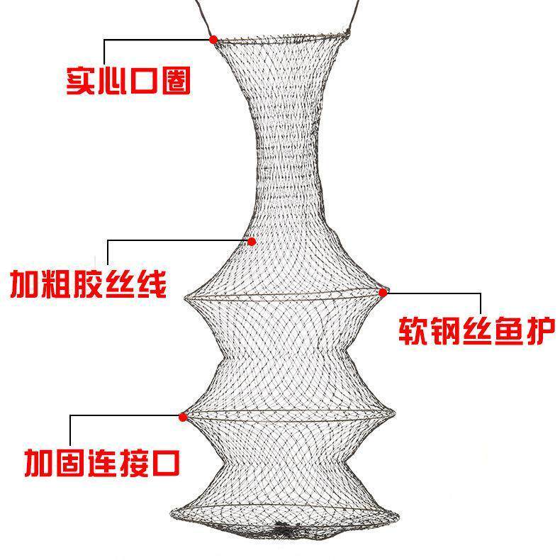 折叠软钢丝鱼护小网兜尼龙速干