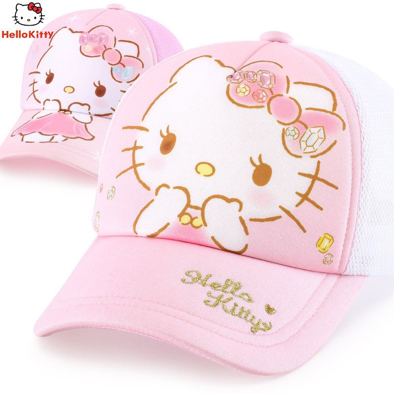 凯蒂猫儿童帽子夏网眼棒球帽女童遮阳防晒小孩幼儿宝宝太阳鸭舌帽|ruв категории Детская одежда, шляпа/шарф/маска/перчатки/наушники/ноги рукав, шляпа - от Buy2taobao.com для оказания профессиональной услуги покупки агента Taobao
