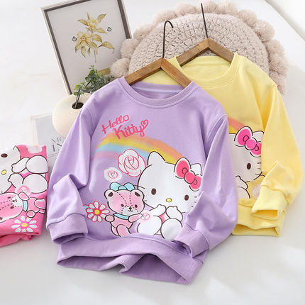 Hell Kitty童装女童春秋新品圆领卡通印花卫衣长袖可爱上衣