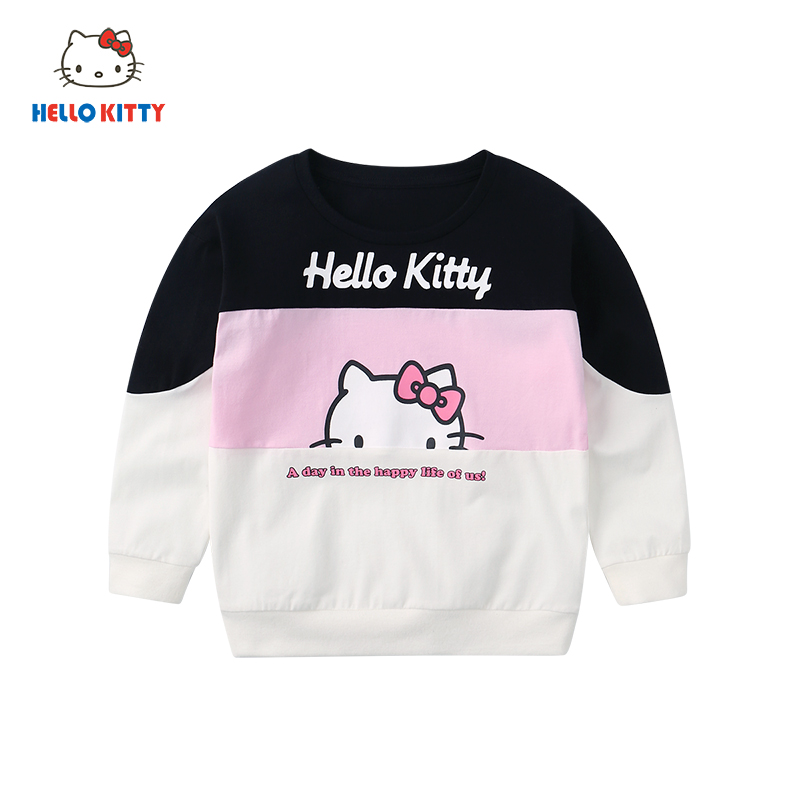 Hell Kitty童装女童新品套头卫衣春秋小女生薄款圆领长袖可爱上衣