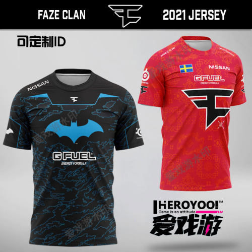 可定制faze队服短袖TWISTZZ