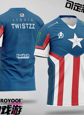 Liquid战队服CSGO可订制ID液体S1MPLE电竞服短袖TWISTZZ