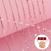 玫瑰金项链女18k正品 彩金镀不掉色925纯银单裸链子无吊坠蛇锁骨链