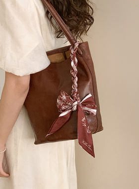 Date35th红色原创绑包字母长条丝巾发带显气质韩国领巾包柄装饰女