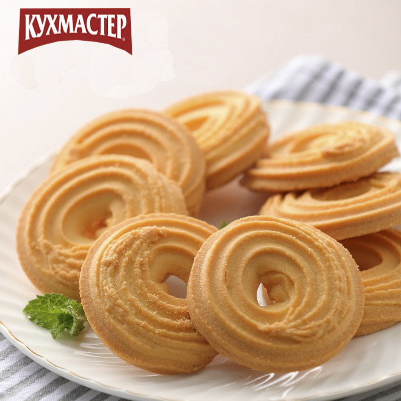 曲奇饼干俄罗斯原装进口巧克力全麦口味黄油味休闲早餐零食酥香