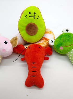 宠物猫咪小狗玩具解闷神器耐咬发声消耗体力仿真毛绒水果公仔磨牙