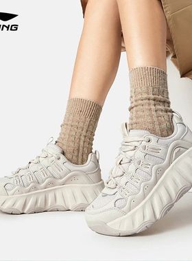 正品李宁2026春季新品曲奇鞋女子减震轻质回弹经典休闲鞋AGCW028