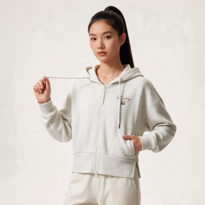 李宁新款女连帽拉链卫衣
