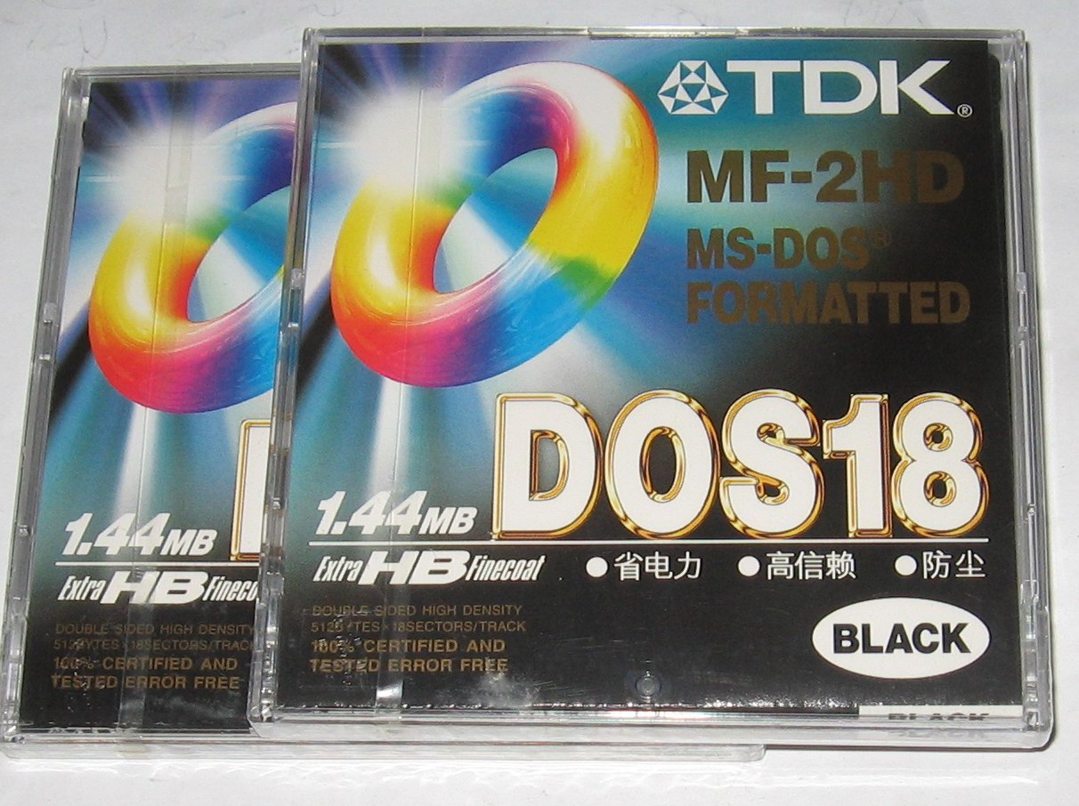 未拆封 1片装电脑软磁盘电脑软盘DOS18 TDK 1.44MB 2HD 3.5寸