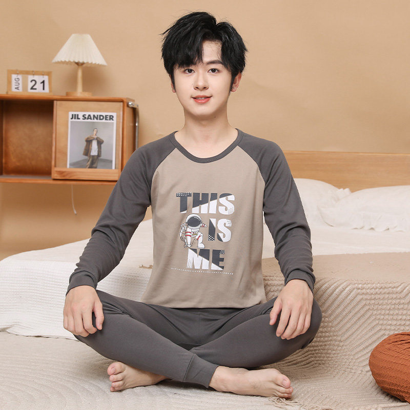 青少年纯棉内衣套装秋衣秋裤