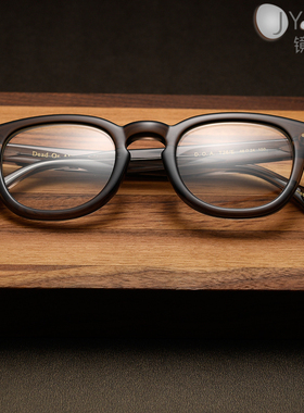 DOA近视镜架镜盈眼镜日本纯手造赛璐珞复古款T26深灰色配墨镜夹片