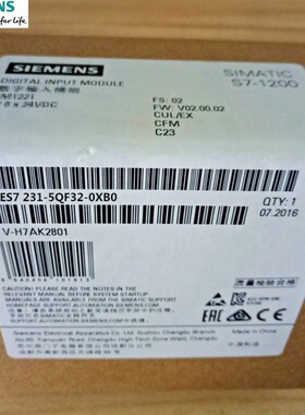 6ES7 231-5QF32-0XB0西门子6ES7231-5QF32-OXBO 6ES72315QF320XB0