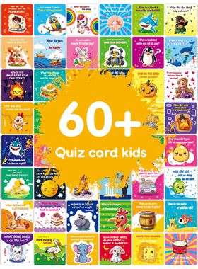 Waterproof Kids Quiz Cards外贸趣味儿童英文鼓励卡亲子问答卡