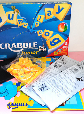 SCRABBLE Junior外贸英文早教玩具儿童拼英语单词桌游快速记单词