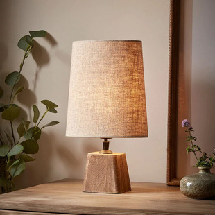 美式 复古台灯简约卧室床头灯温馨创意中古实木设计师房间客厅灯具