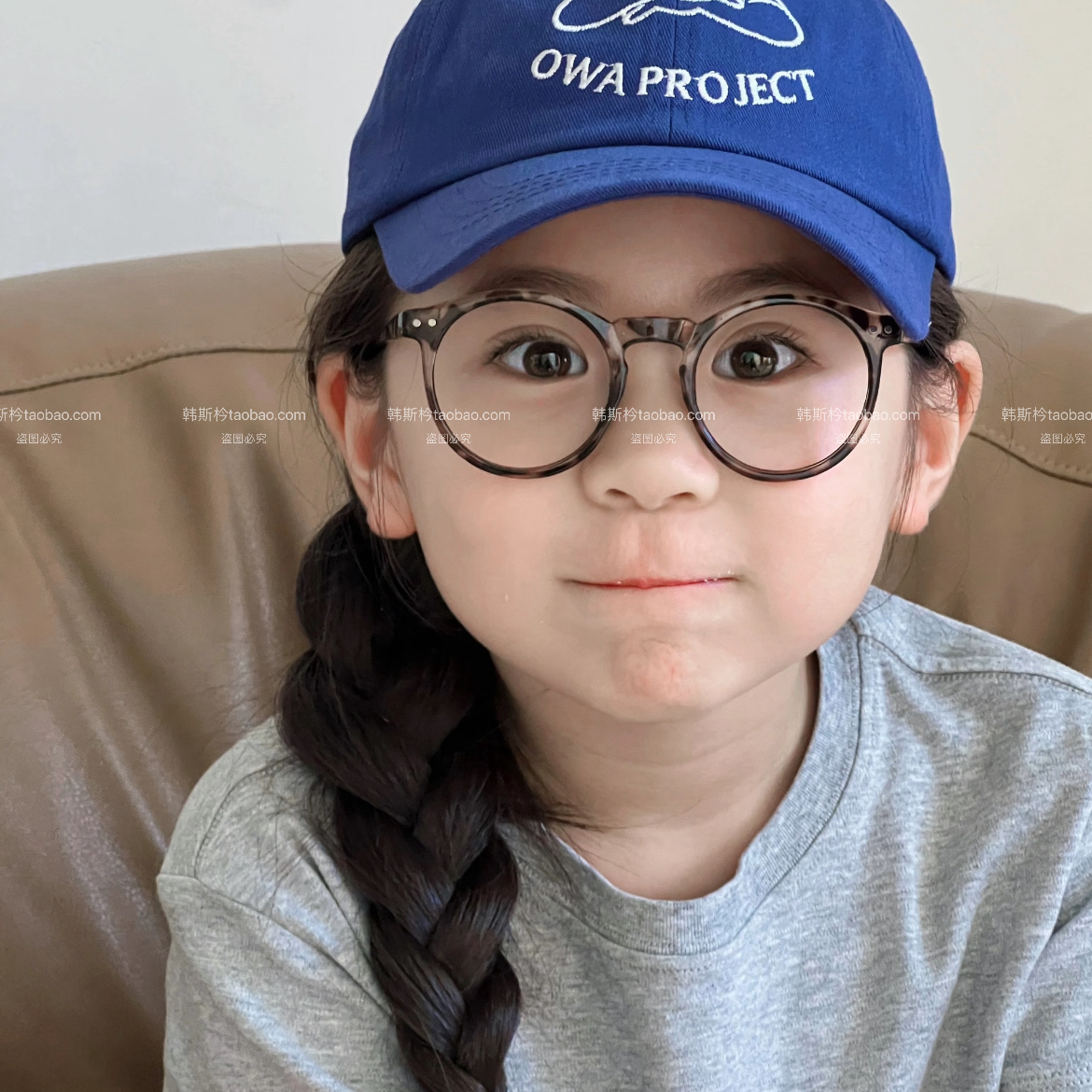 ins韩系儿童装饰眼镜洋气百搭透色蛤蟆镜男女童休闲网红款平光镜