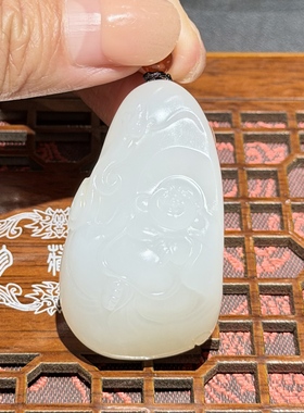 收藏级~羊脂玉籽料弥勒佛挂件新疆和田玉籽料玉石雕刻培训03062