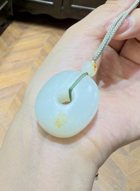 已结缘·新疆和田白玉玉琮玉璧~白玉籽料撒金皮油润细腻平安扣玉