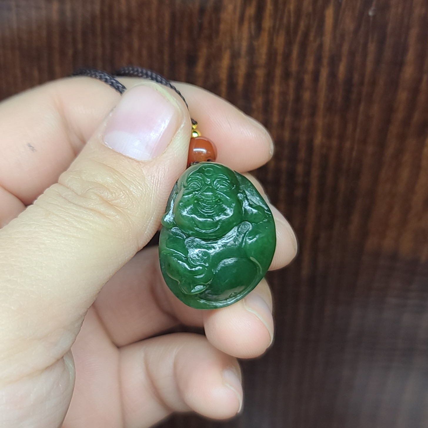 新疆和田碧玉籽料弥勒佛挂件  项链手链摆件玉石雕刻培训学校