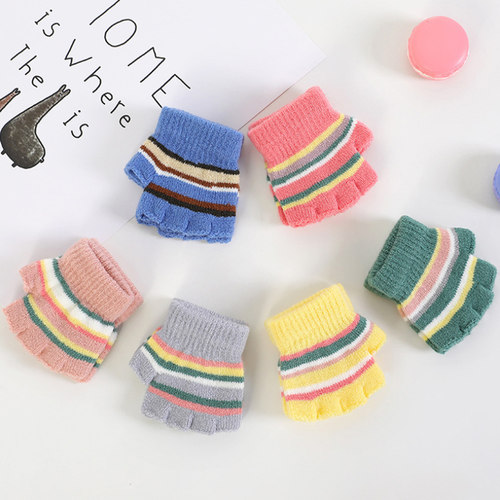 小宝宝手套秋冬半指婴儿爬行露指