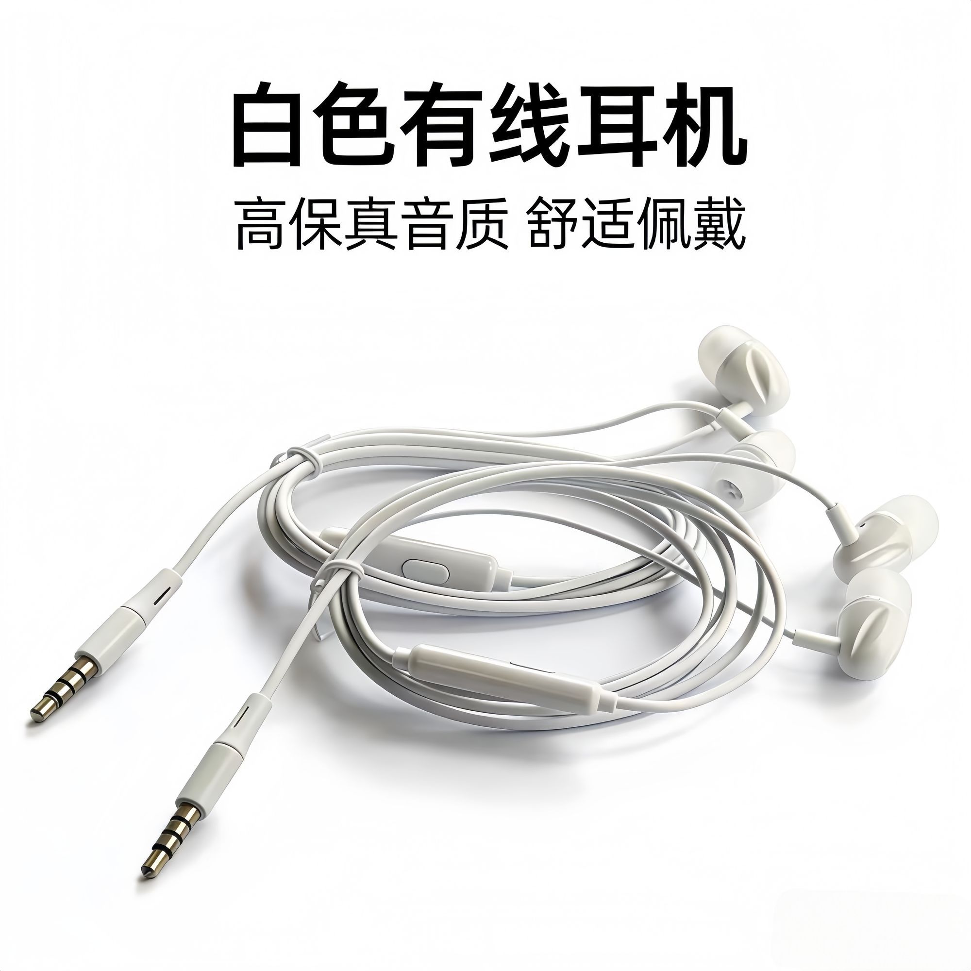 手机耳机3.5mm圆头通用耳机适用安卓智能手机有线入耳式耳机