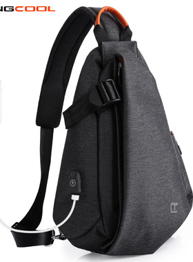 tangcool男士单肩包韩版休闲斜挎包男多功能牛津布胸包男