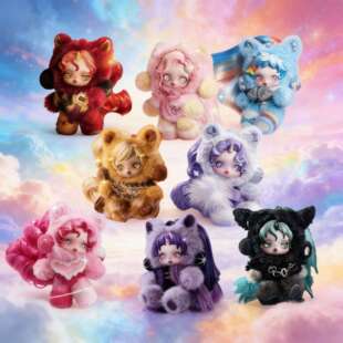 POPMART泡泡玛特SPSKULLPANDA×小马宝莉系列联名毛绒挂件盲盒