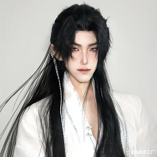 假发男生款少年感中分长直发假发套男士汉服仙侠古装帅气全头套式