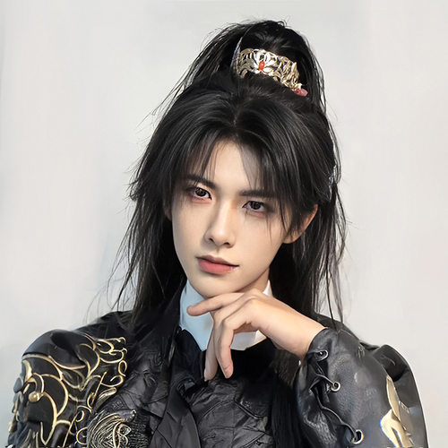 高马尾全头套男士仙侠古装假发
