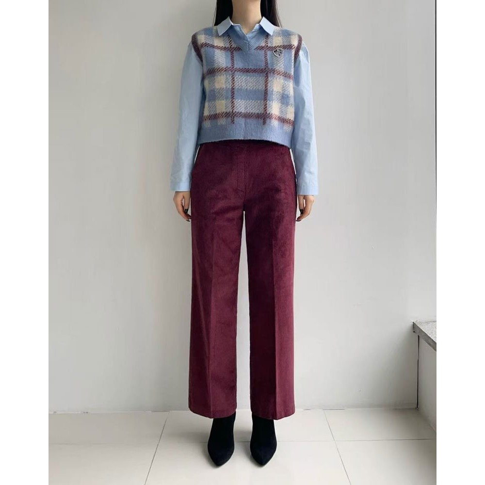 九1108韩国东大门休闲长裤区HowLuk-8692752清新通勤英伦纯色时装