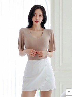 九0704韩国东大门t恤区heeshop-8574607直邮学院甜美复古秋夏街头