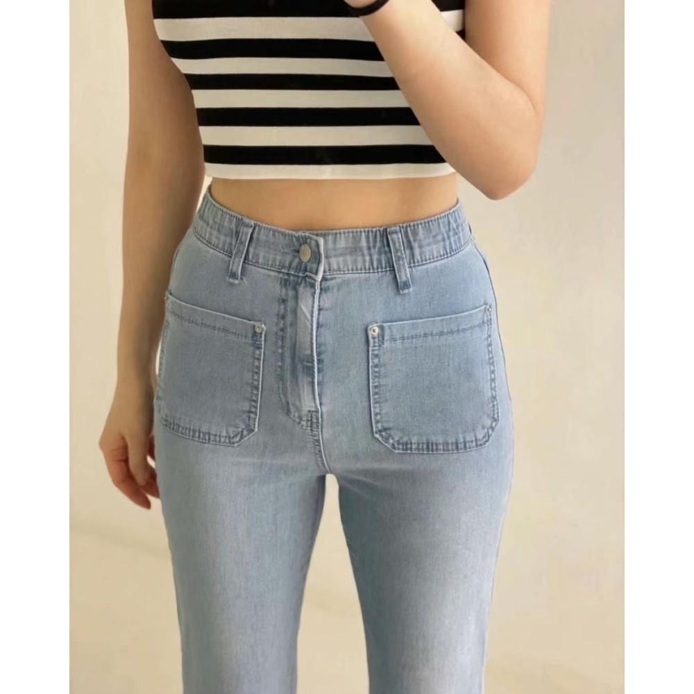 九0601韩国东大门运动牛仔裤区HowLuk-8546971端庄休闲复古直邮