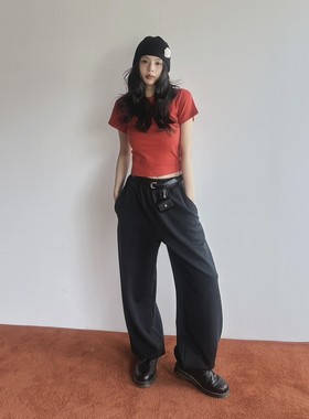 八0904韩国东大门运动瑜伽T恤区4414535直邮洋气甜美复古秋冬流行